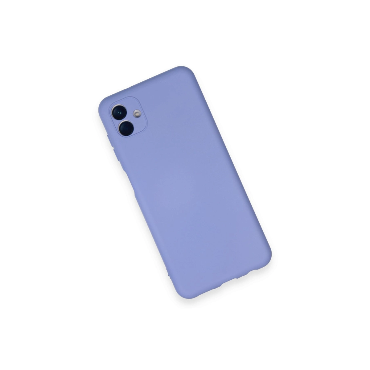 Mor telefon kılıfı beyaz zeminde.