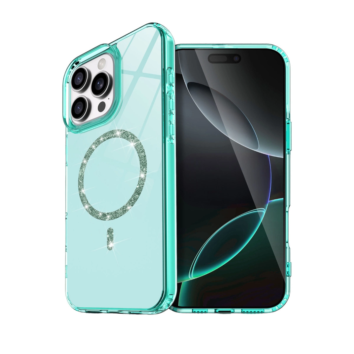 NEWFACE iPhone 16 Pro Uyumlu Live Diamond Magsafe Kapak Telefon Kılıfı Yeşil