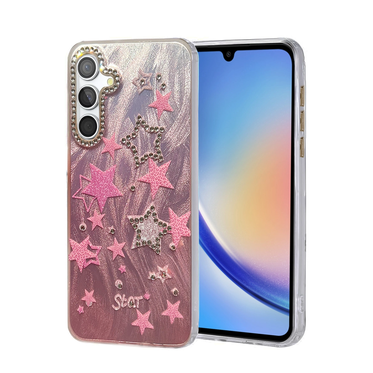 NEWFACE Samsung Galaxy A34 5G Uyumlu Blade Aynalı Desenli Kapak Telefon Kılıfı Çok Renkli