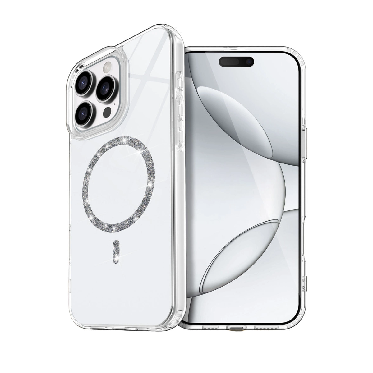 NEWFACE iPhone 14 Pro Max Uyumlu Live Diamond Magsafe Kapak Telefon Kılıfı Şeffaf