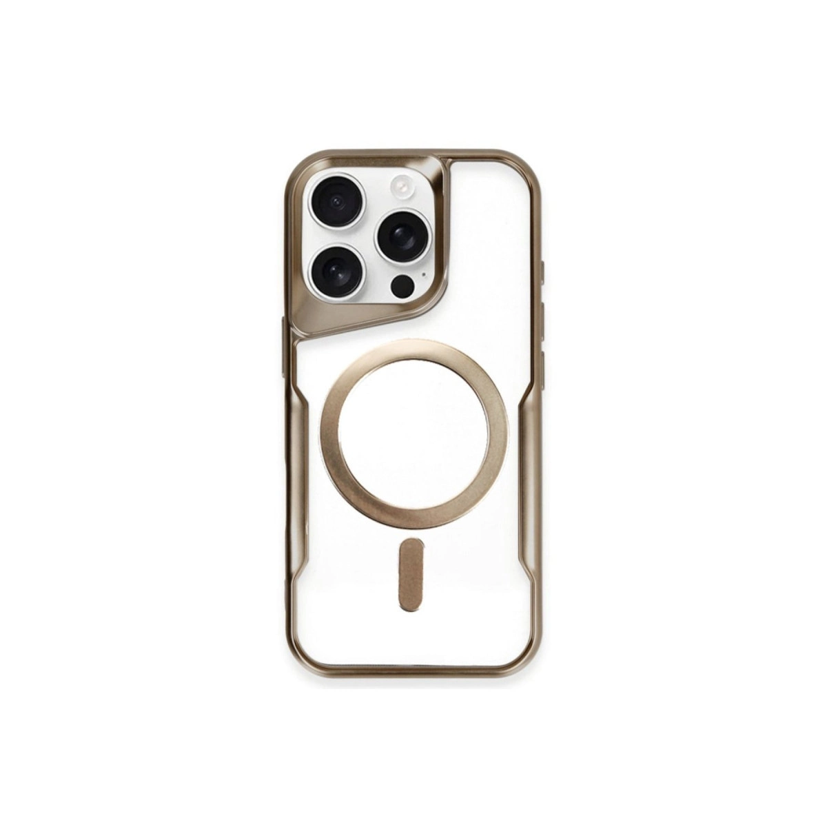 NEWFACE iPhone 15 Pro Max Uyumlu Boyi Magsafe Silikon Kapak Telefon Kılıfı Kahverengi