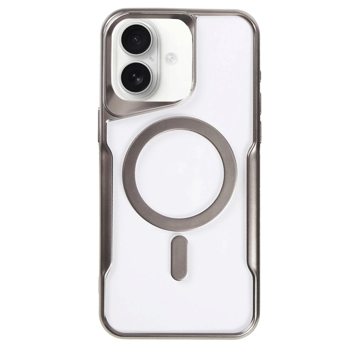 NEWFACE iPhone 16 Plus Uyumlu Boyi Magsafe Silikon Telefon Kılıfı Titanyum Gri