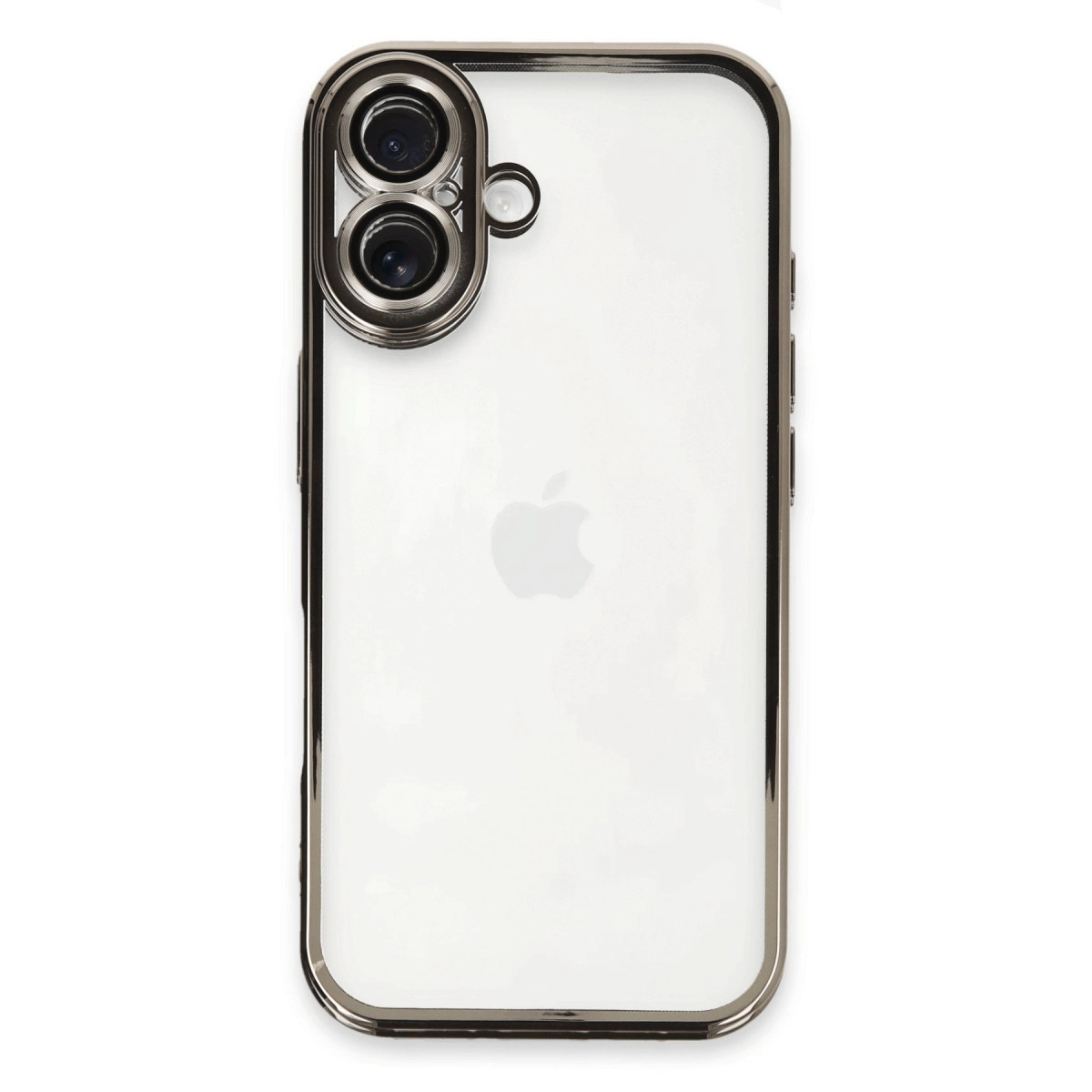 NEWFACE iPhone 16 Uyumlu Kamera Korumalı Lensli Silikon Telefon Kılıfı Titanyum Gri