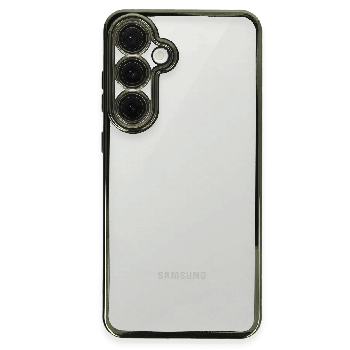 NEWFACE Samsung Galaxy S24 Fe Uyumlu Kamera Korumalı Lensli Silikon Telefon Kılıfı Yeşil