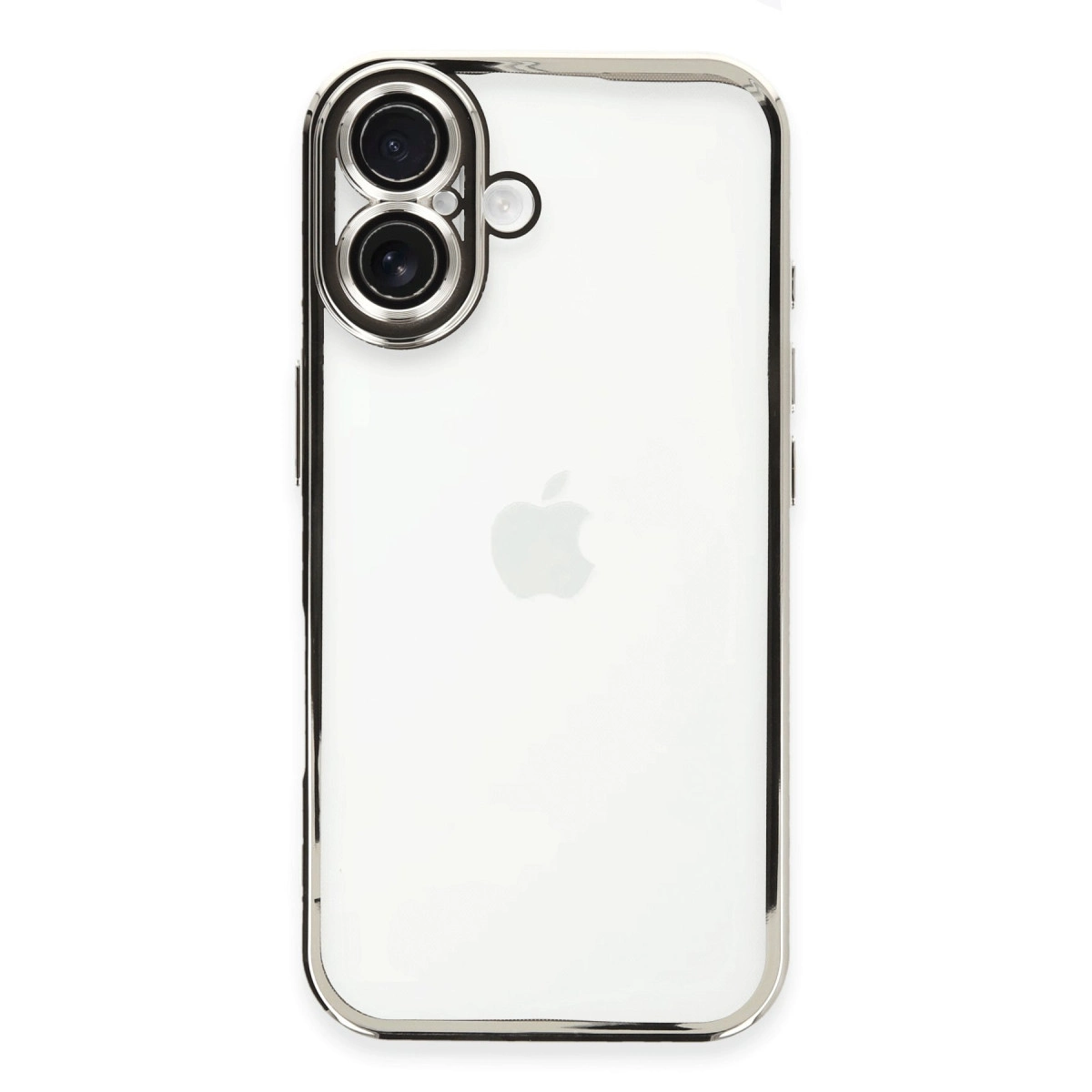 NEWFACE iPhone 16 Uyumlu Kamera Korumalı Lensli Silikon Telefon Kılıfı Gümüş