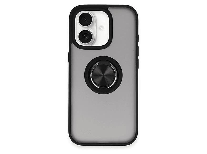 NEWFACE iPhone 16 Uyumlu Montreal Yüzüklü Silikon Telefon Kılıfı Siyah