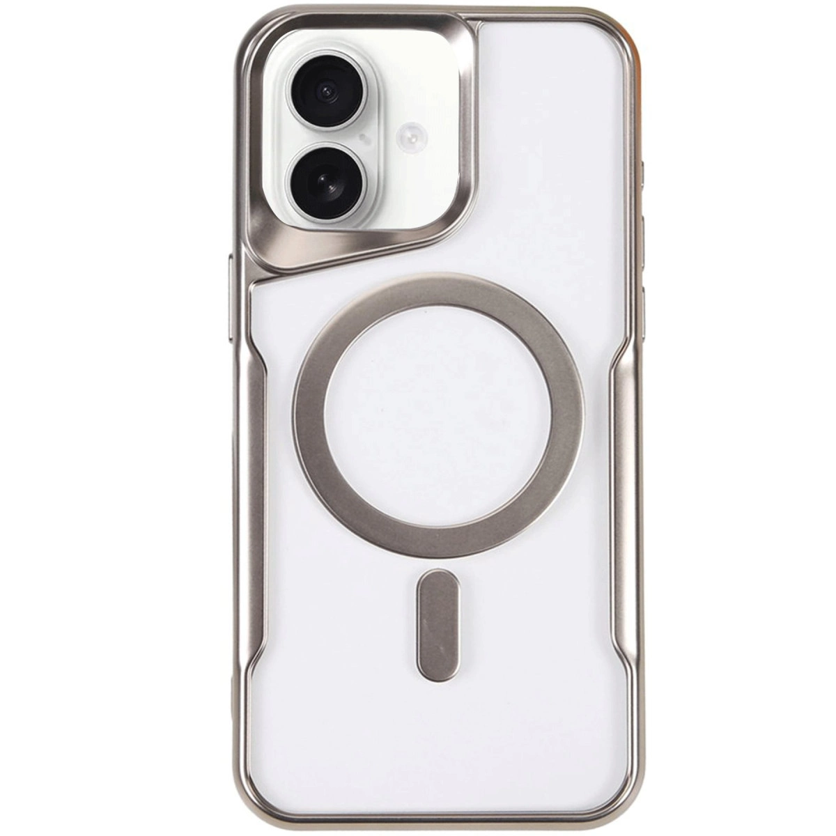 NEWFACE iPhone 16 Plus Uyumlu Boyi Magsafe Silikon Telefon Kılıfı Gümüş