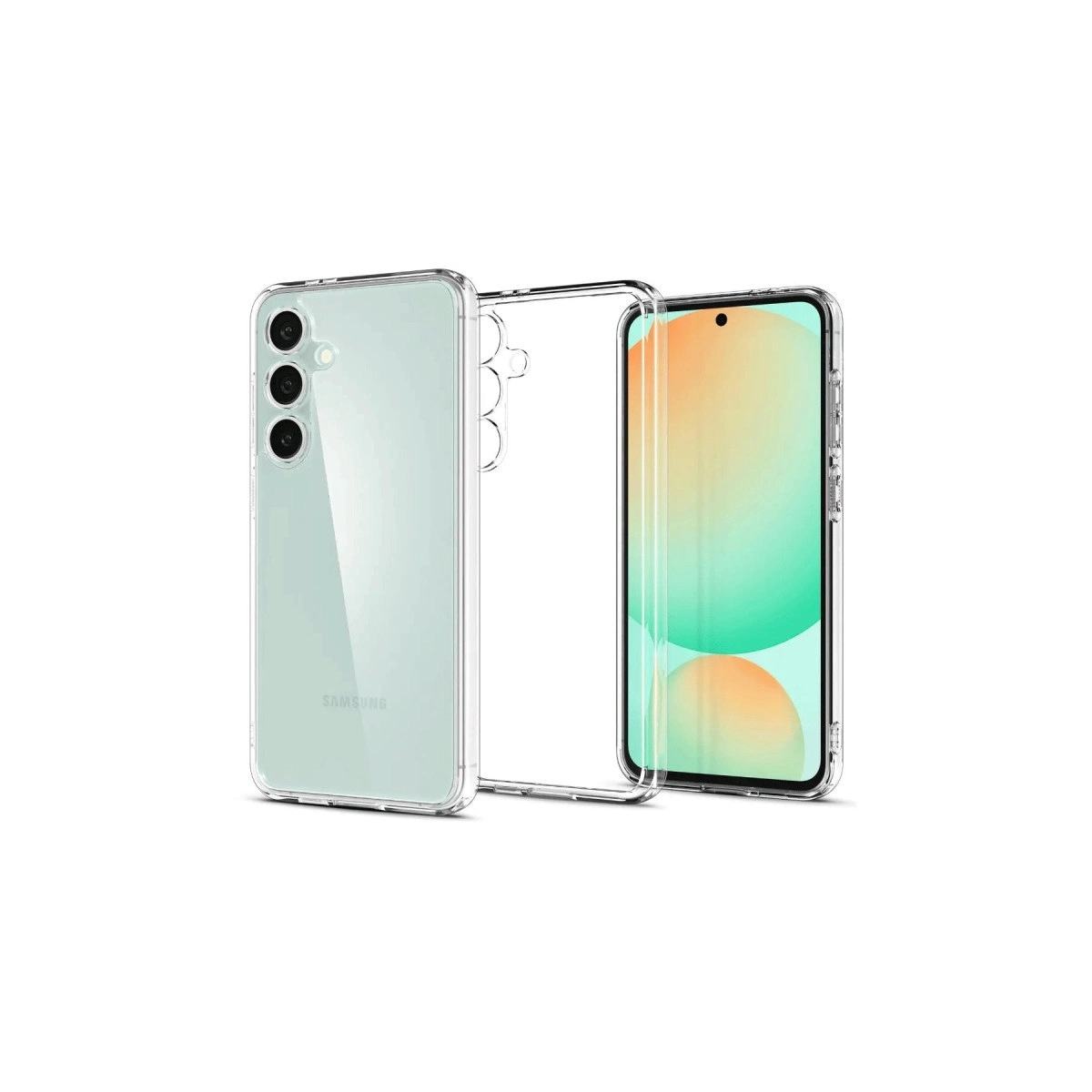 Üç kameralı açık yeşil telefon için şeffaf telefon kılıfı.