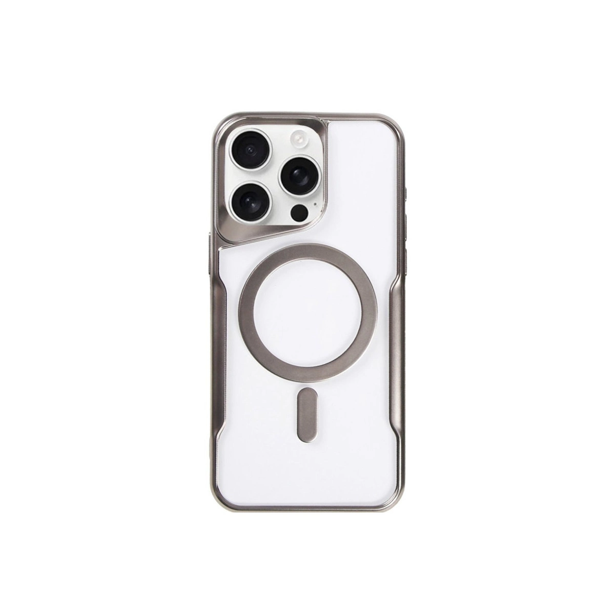 NEWFACE iPhone 11 Pro Max Uyumlu Boyi Magsafe Silikon Telefon Kılıfı Titanyum Gri