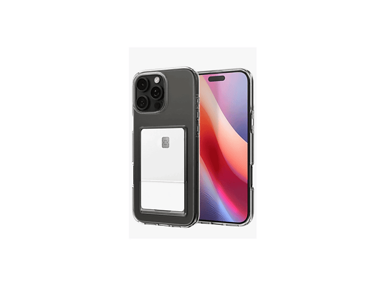 NEWFACE iPhone 16 Pro Uyumlu Kart  Silikon Telefon Kılıfı Şeffaf