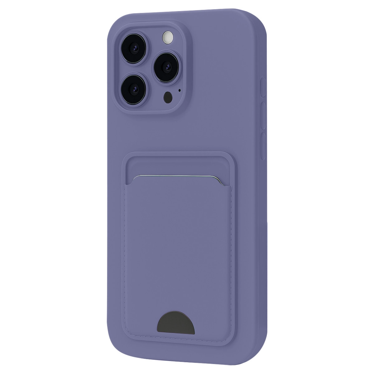 NEWFACE iPhone 16 Pro Max Uyumlu Kelvin Kartvizitli Silikon Telefon Kılıfı Lila
