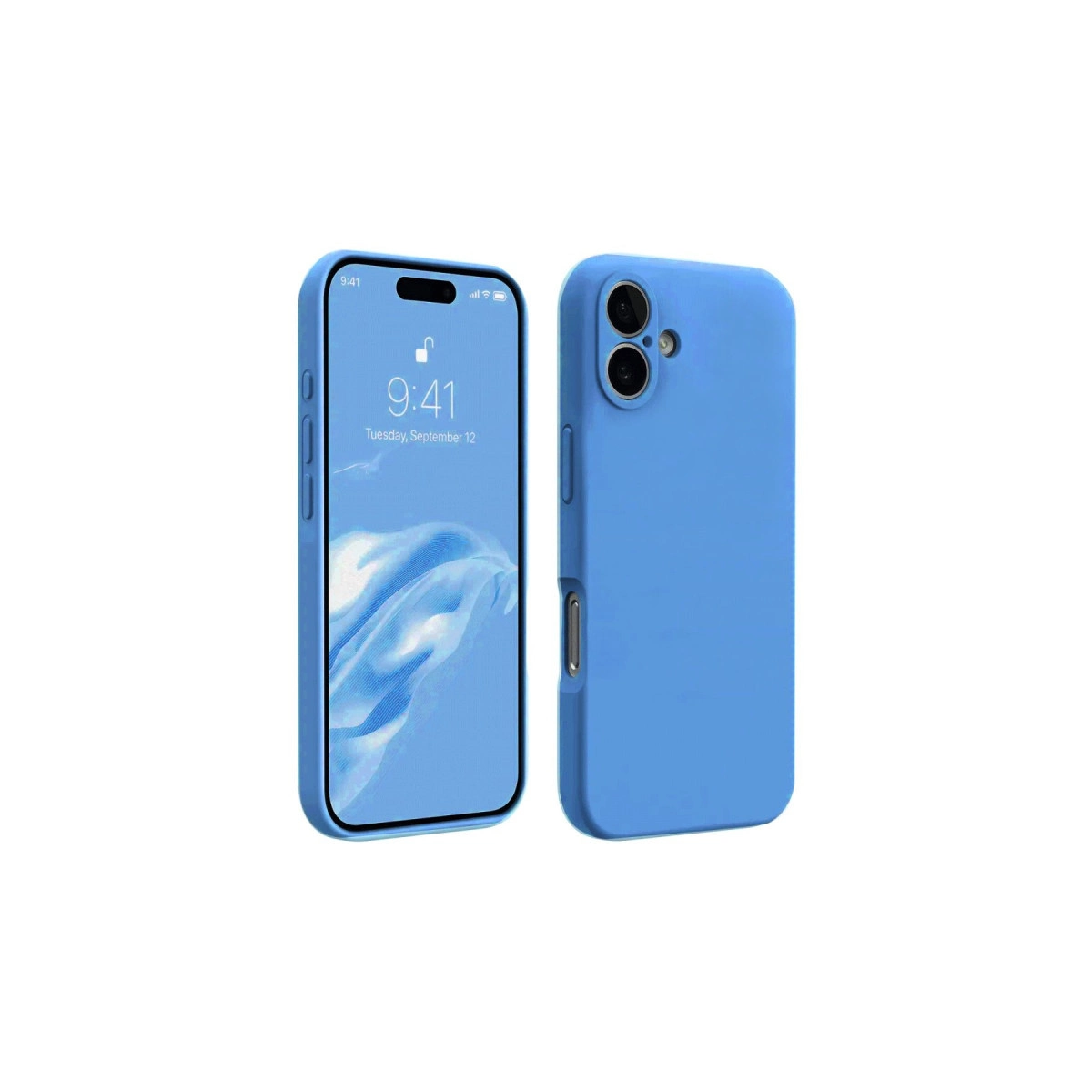 NEWFACE iPhone 16 Plus Uyumlu First Silikon Telefon Kılıfı Mavi