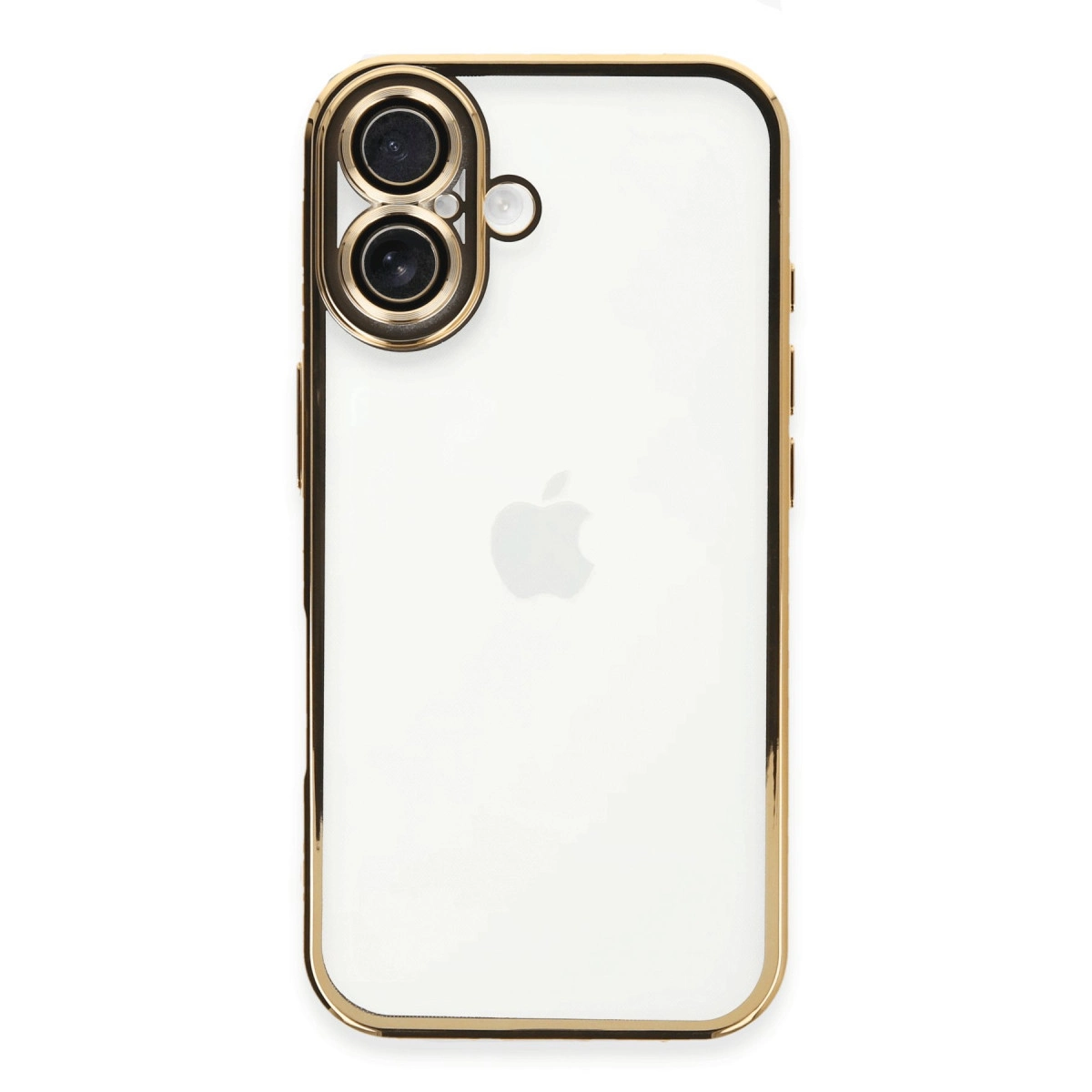 NEWFACE iPhone 16 Plus Uyumlu Kamera Korumalı Lensli Silikon Telefon Kılıfı Gold