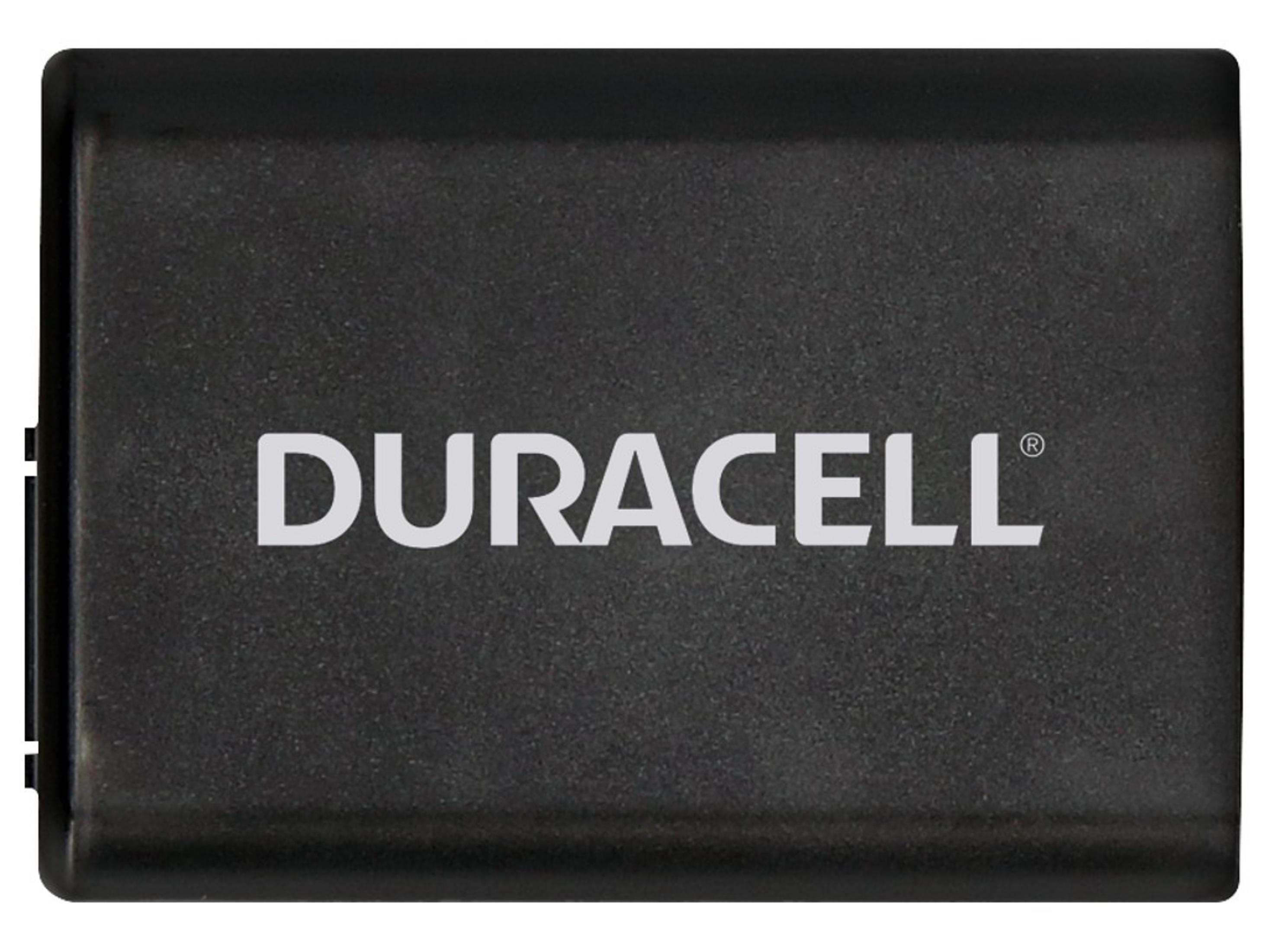 Schwarzer Duracell Akku mit weißem Logo.