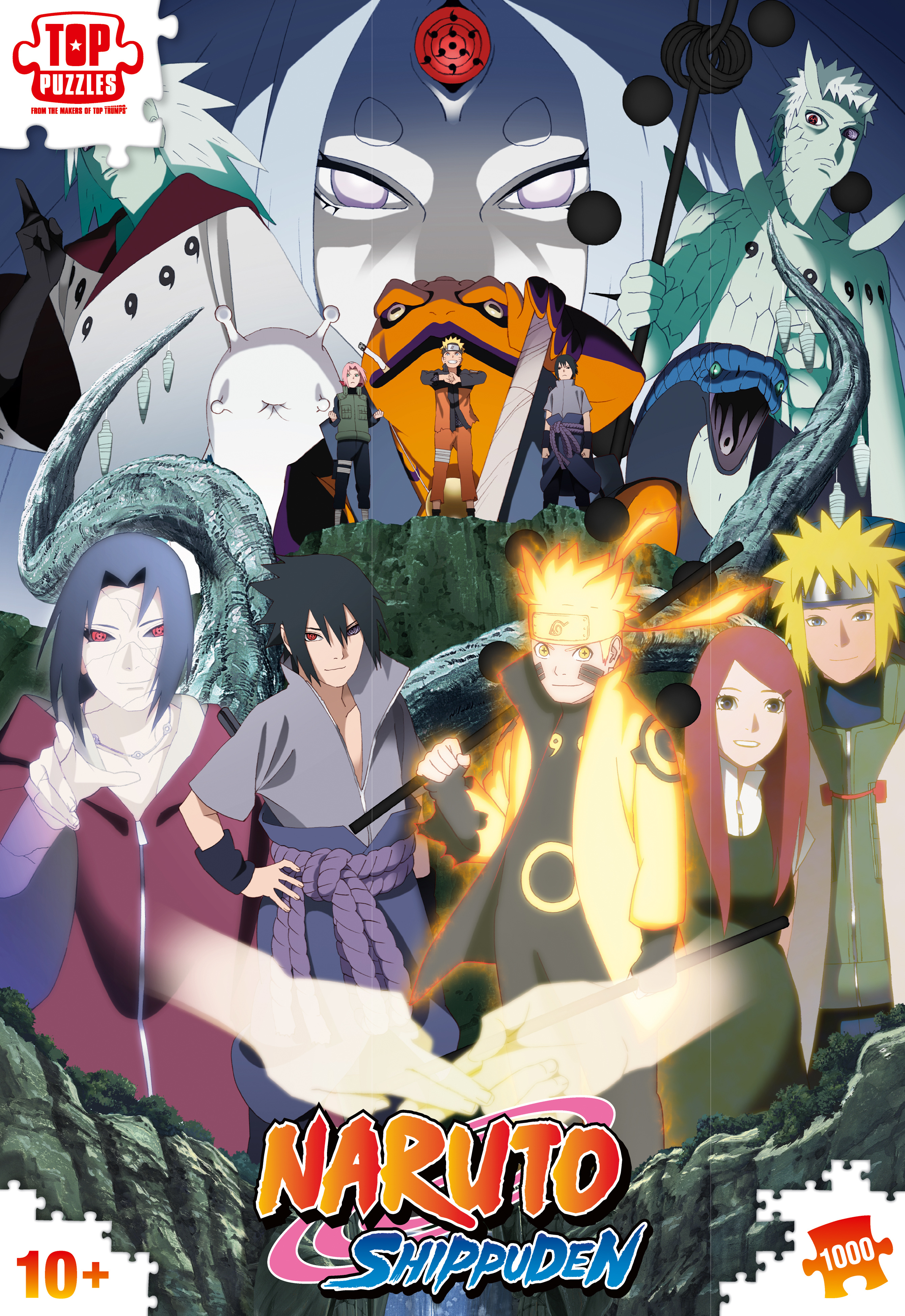 Naruto Shippuden Poster mit Charakteren wie Naruto, Sasuke, Sakura, Kaguya und mehr.