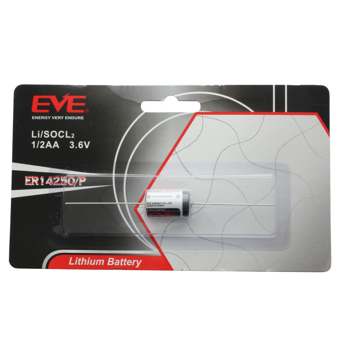 Verpackte Lithiumbatterie ER14250/P von EVE, 3.6V, 1/2AA