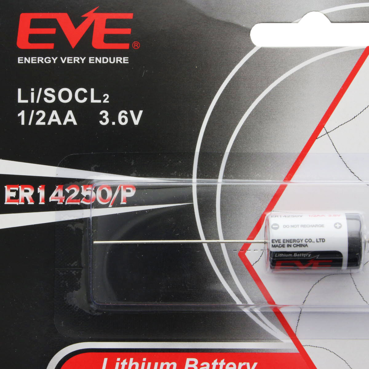 EVE 3,6V 1/2AA Lithiumbatterie in Verpackung, Modell ER14250/P.