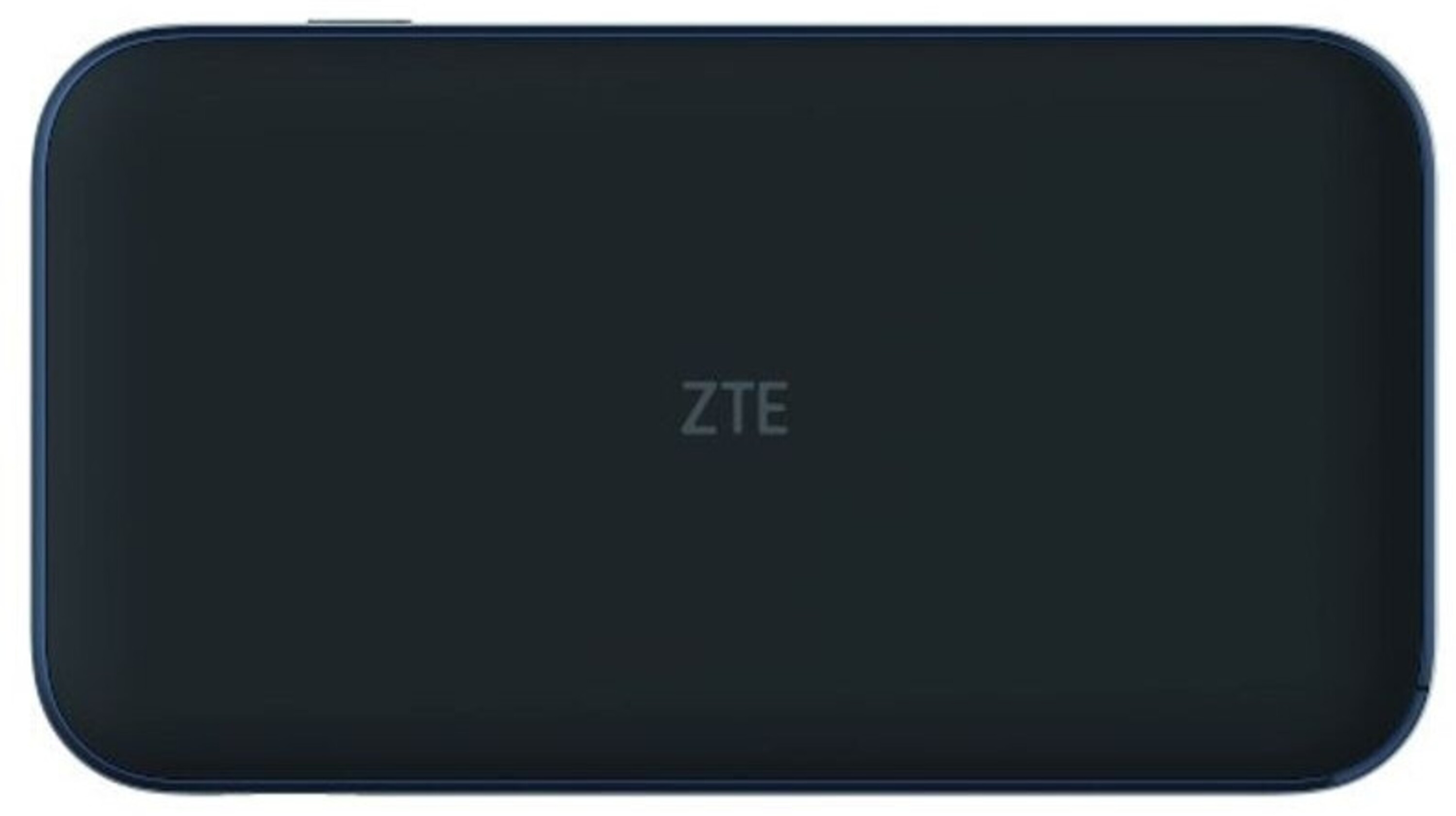 Dunkelblaues ZTE-Gerät mit abgerundeten Ecken und dezentem Logo.