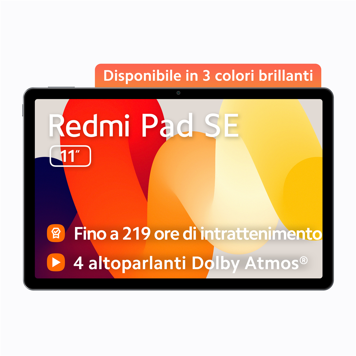 Redmi Pad SE con pantalla de 11", 219h de entretenimiento, 4 altavoces Dolby Atmos.
