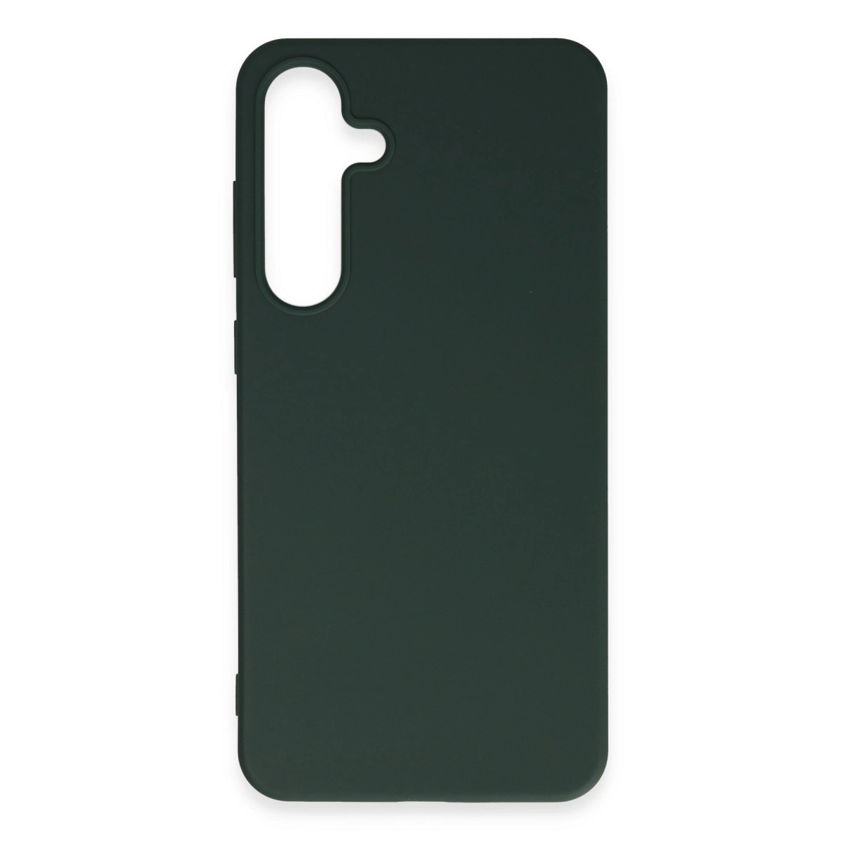 Kamera oyuntulu koyu yeşil telefon kılıfı.