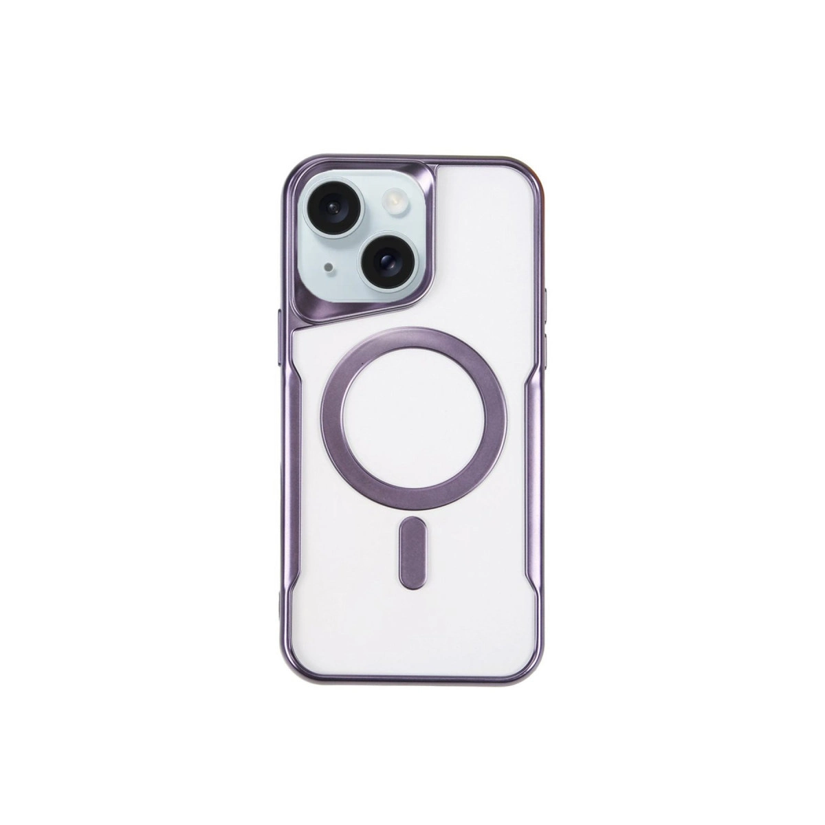 NEWFACE iPhone 15 Plus Uyumlu Boyi Magsafe Silikon Kapak Telefon Kılıfı Derin Mor