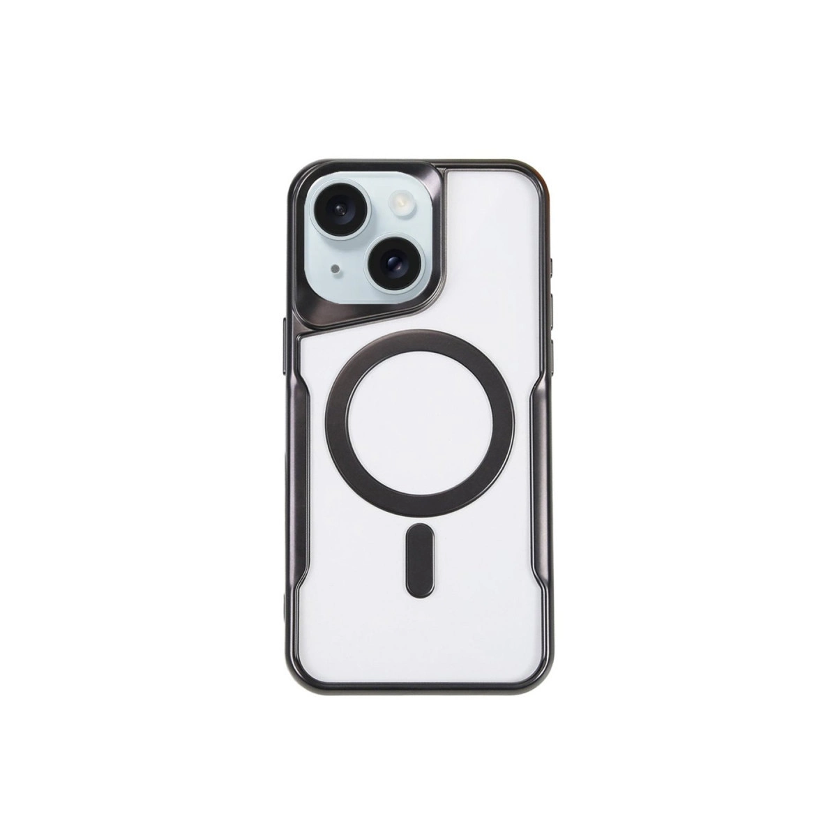 NEWFACE iPhone 15 Plus Uyumlu Boyi Magsafe Silikon Kapak Telefon Kılıfı Siyah