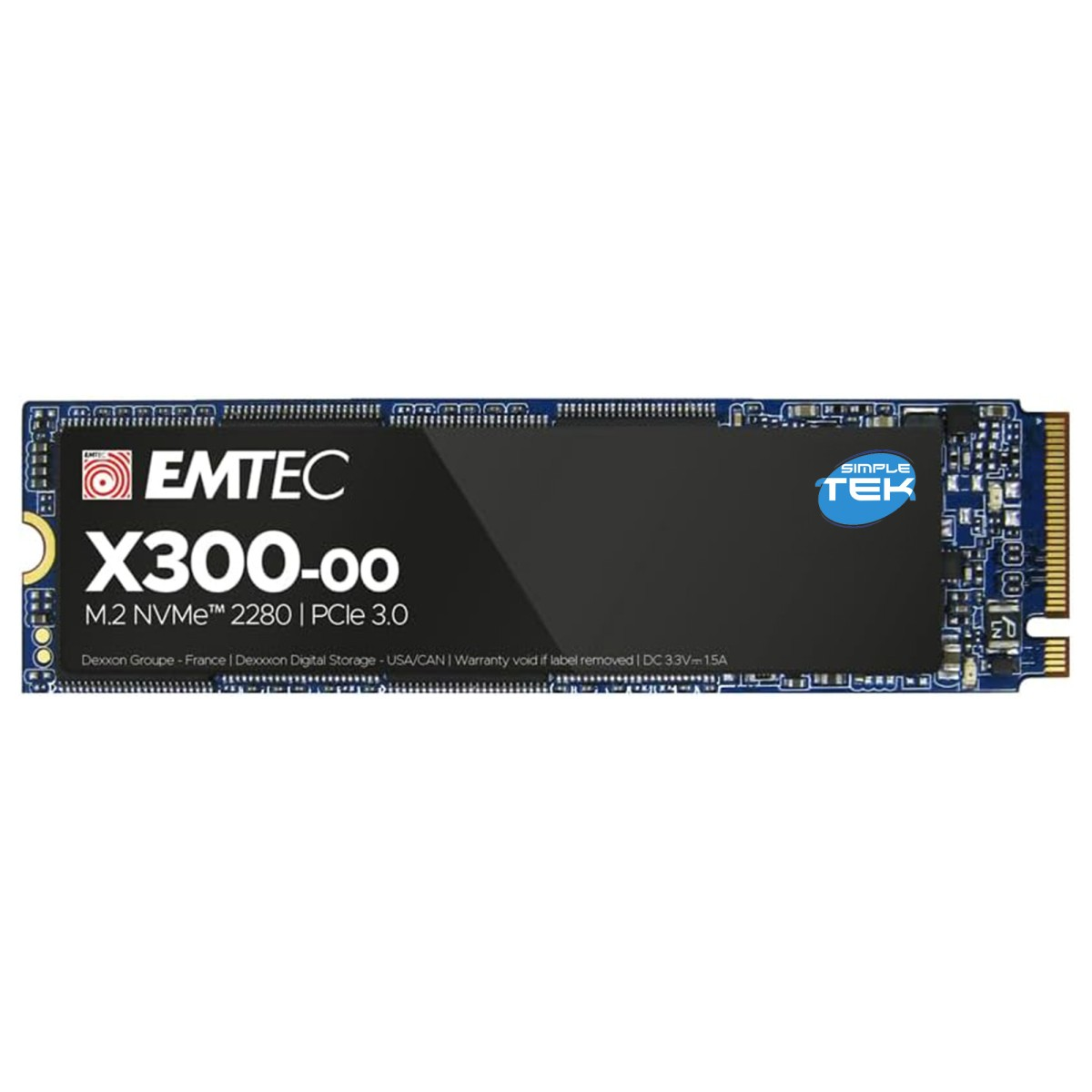 Niebieski dysk M.2 NVMe SSD z napisem EMTEC X300-00.