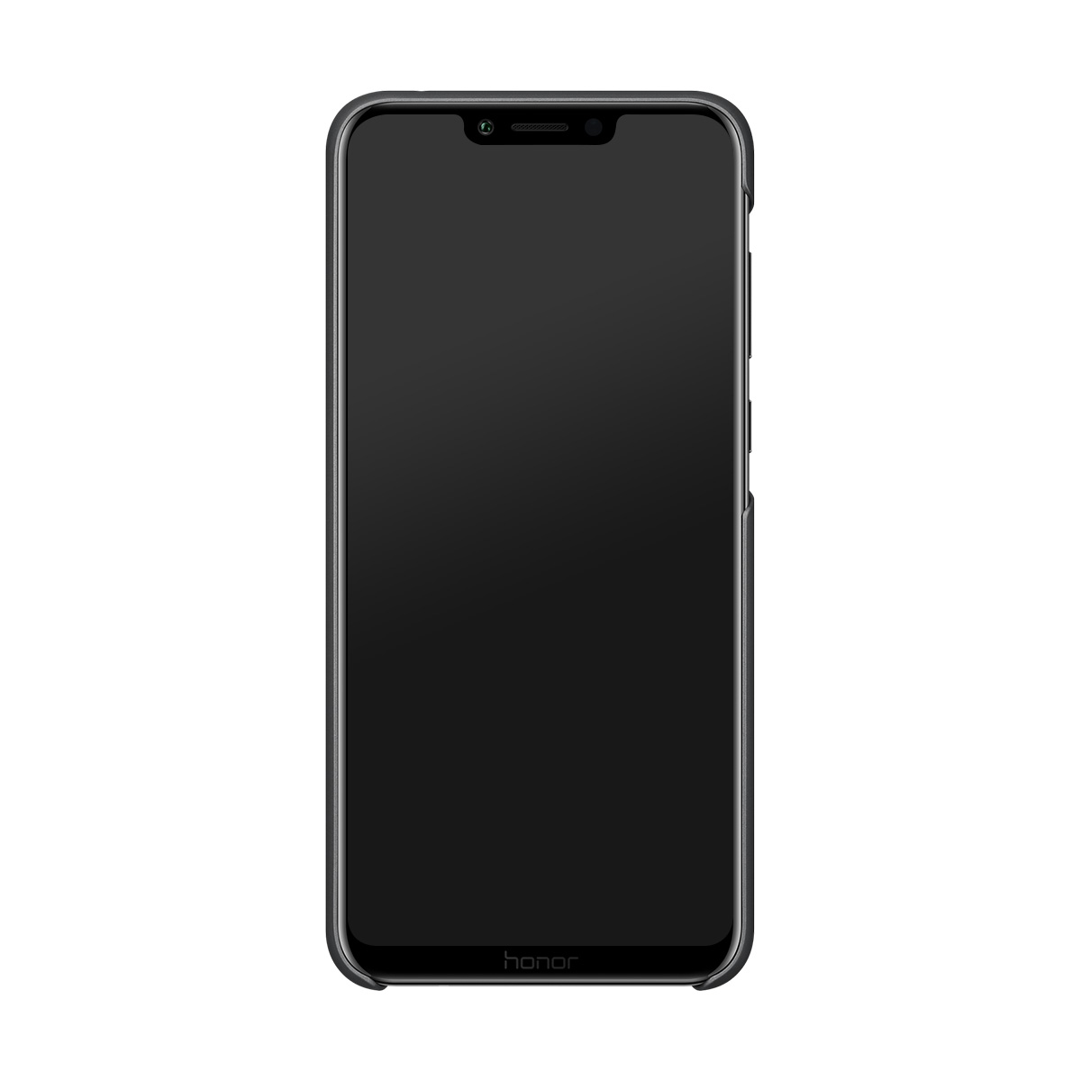 Uno smartphone nero con cornice argentata e notch in alto.