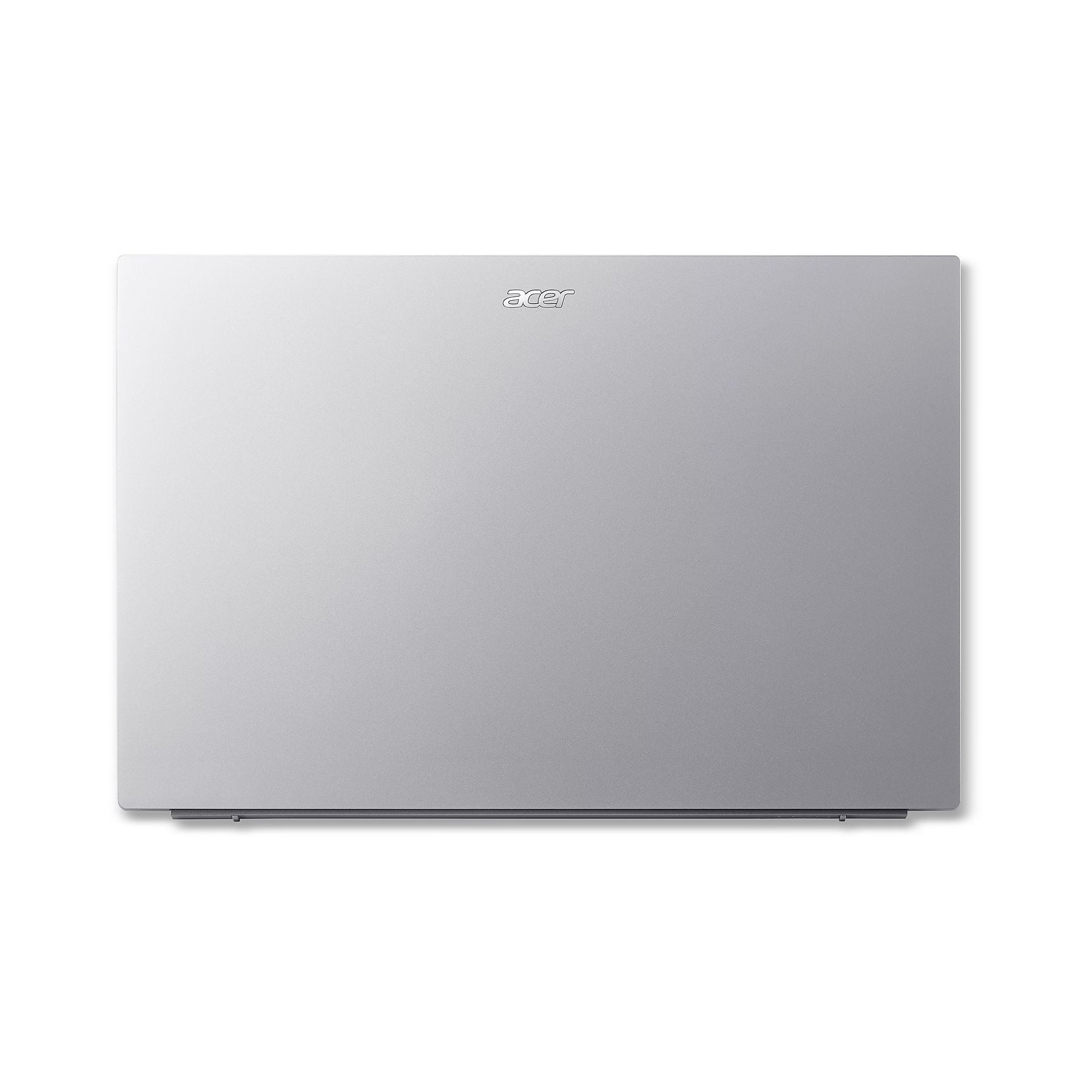 Laptop argentato chiuso con logo Acer su sfondo bianco.