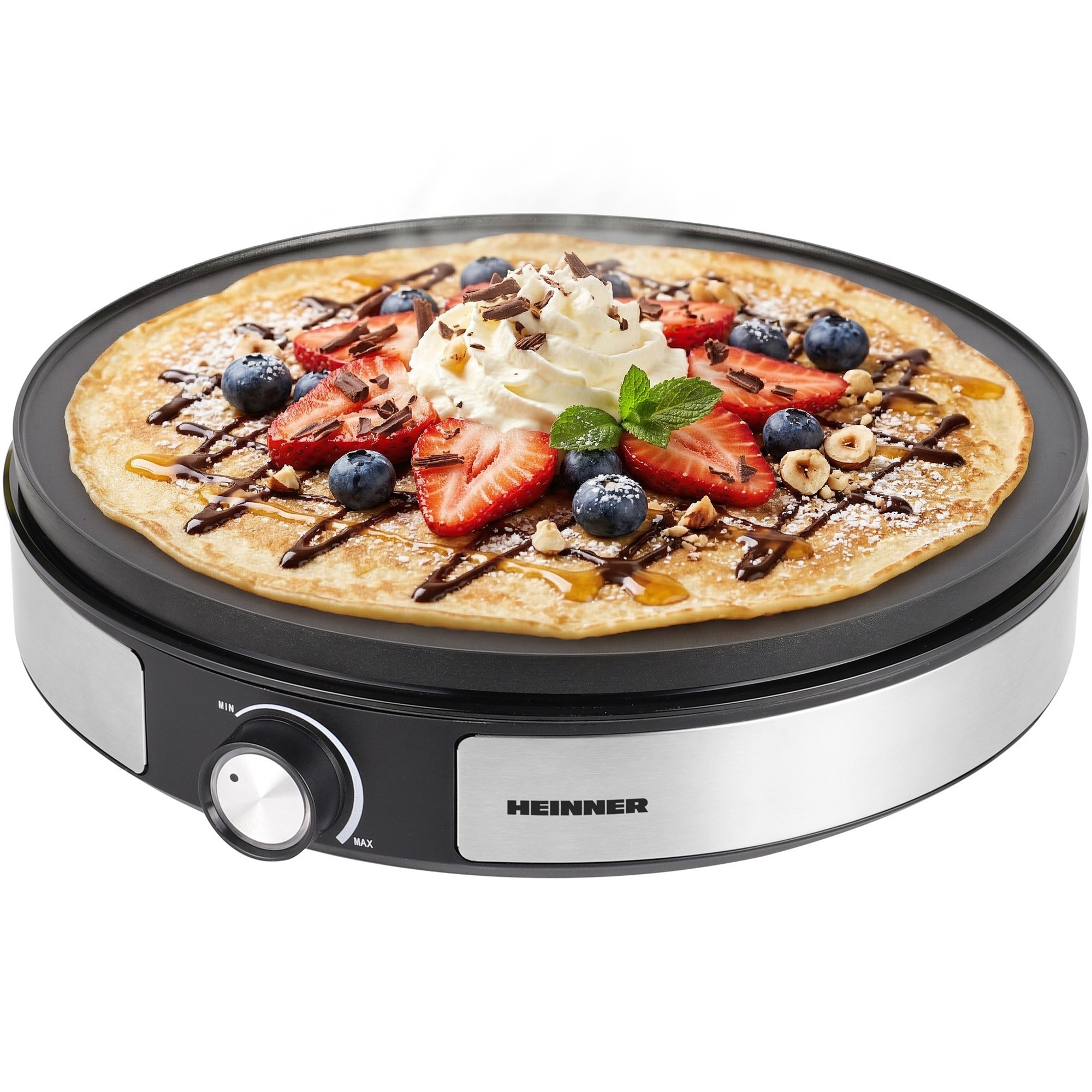Heinner Aparat de facut clatite 2 in 1 HCPM-F15RVSS, 1500 W, placa
