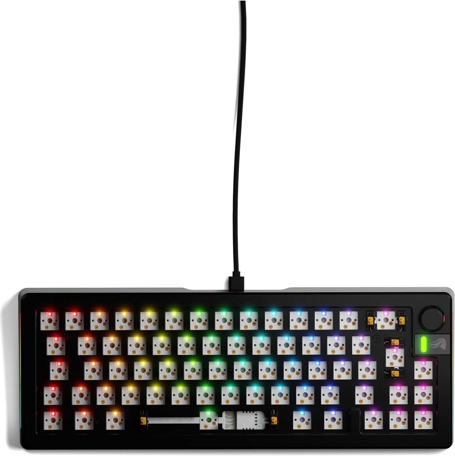 GLORIOUS PC GAMING RACE GMMK 3 Pro Gaming Barebone Özel Alüminyum Gövde & Conta Sistemi Değiştirilebilir Ses Bastırıcı Köpük Kablolu Klavye Siyah