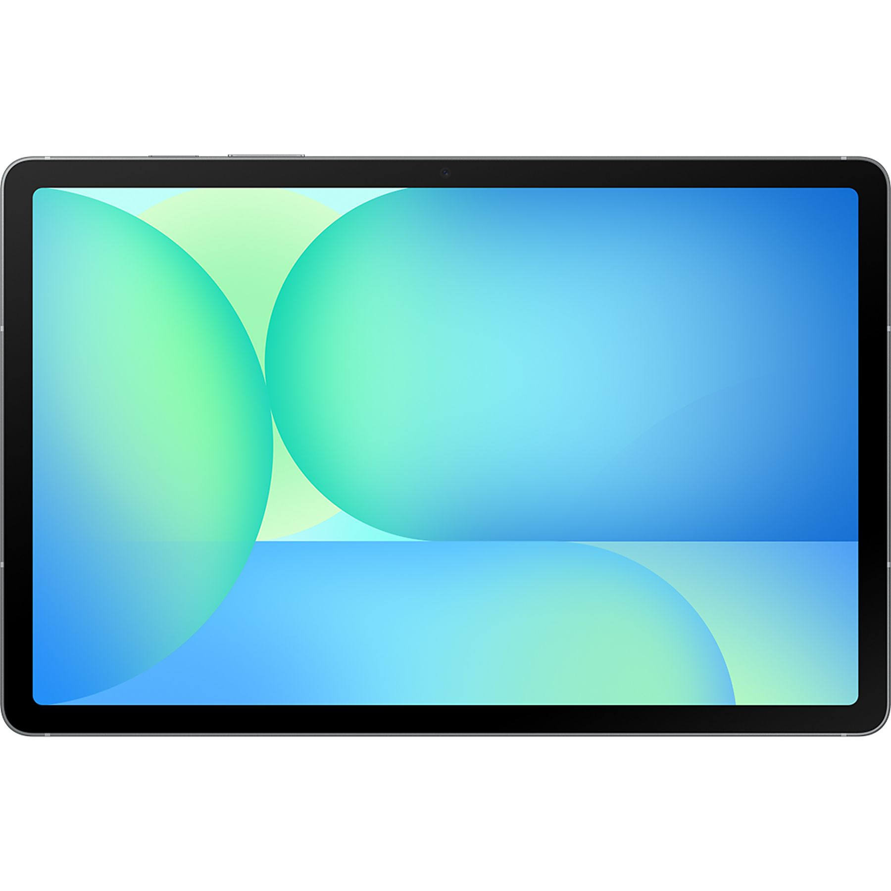 Mavi ve yeşil soyut arka plan resmi gösteren bir tablet.