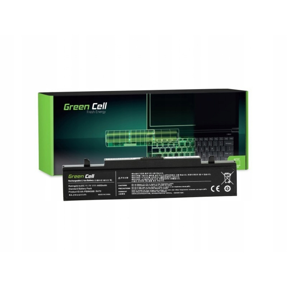 Bateria litowo-jonowa Green Cell, 4400mAh, na opakowaniu z grafiką laptopa.