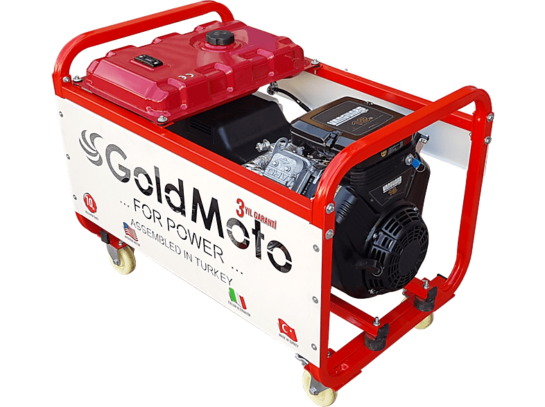 GOLDMOTO GM12BJBS Benzinli 11.8kVA Monofaze Marşlı Jeneratör siyah