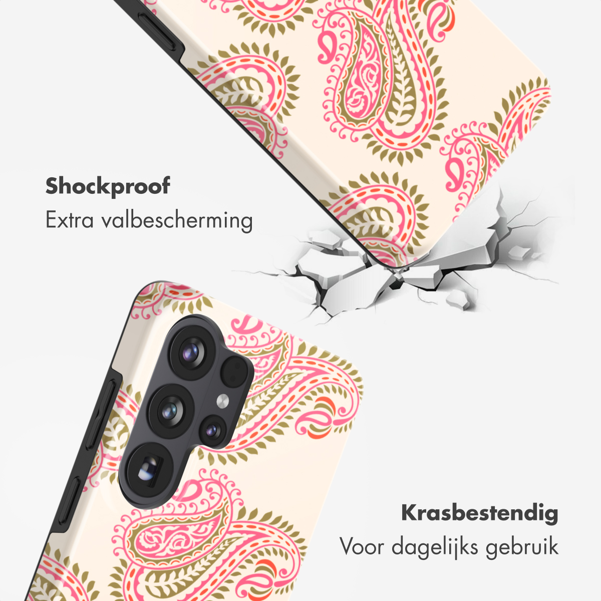 Coque de téléphone à motif cachemire tombant au sol, antichoc.