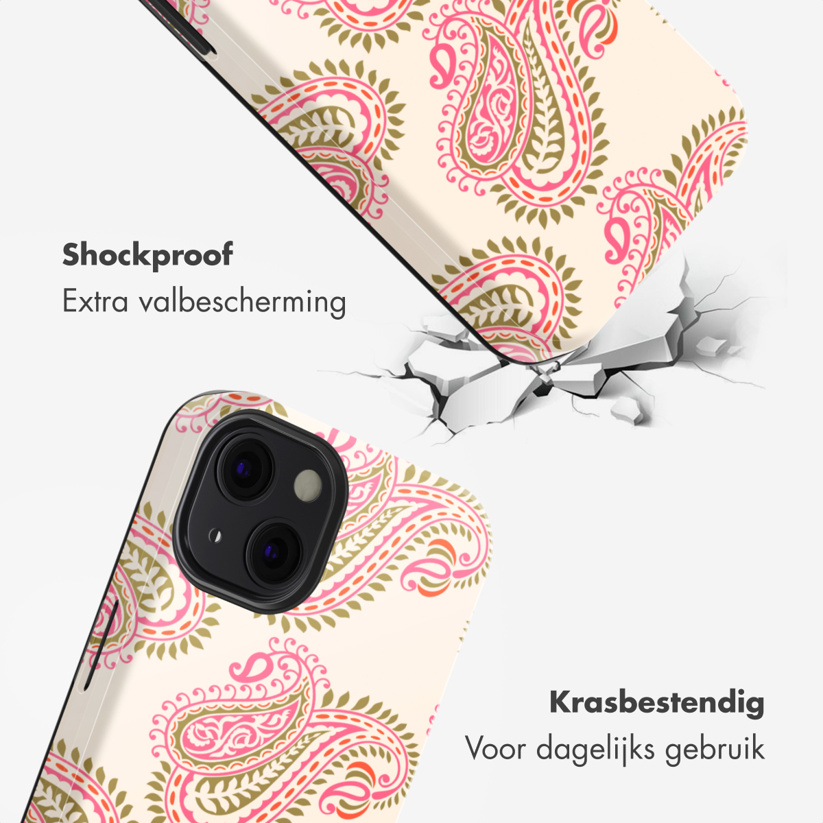 Custodia per telefono con motivo paisley, antiurto e antigraffio.