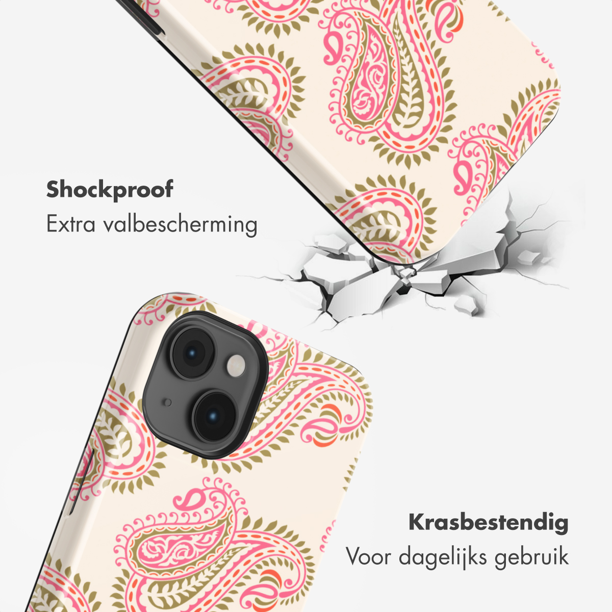 Una cover per telefono con fantasia paisley, resistente agli urti e ai graffi.