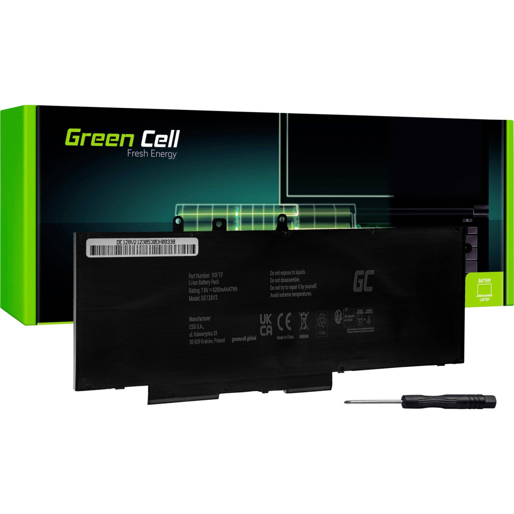 Bateria do laptopa Green Cell z opakowaniem i śrubokrętem.