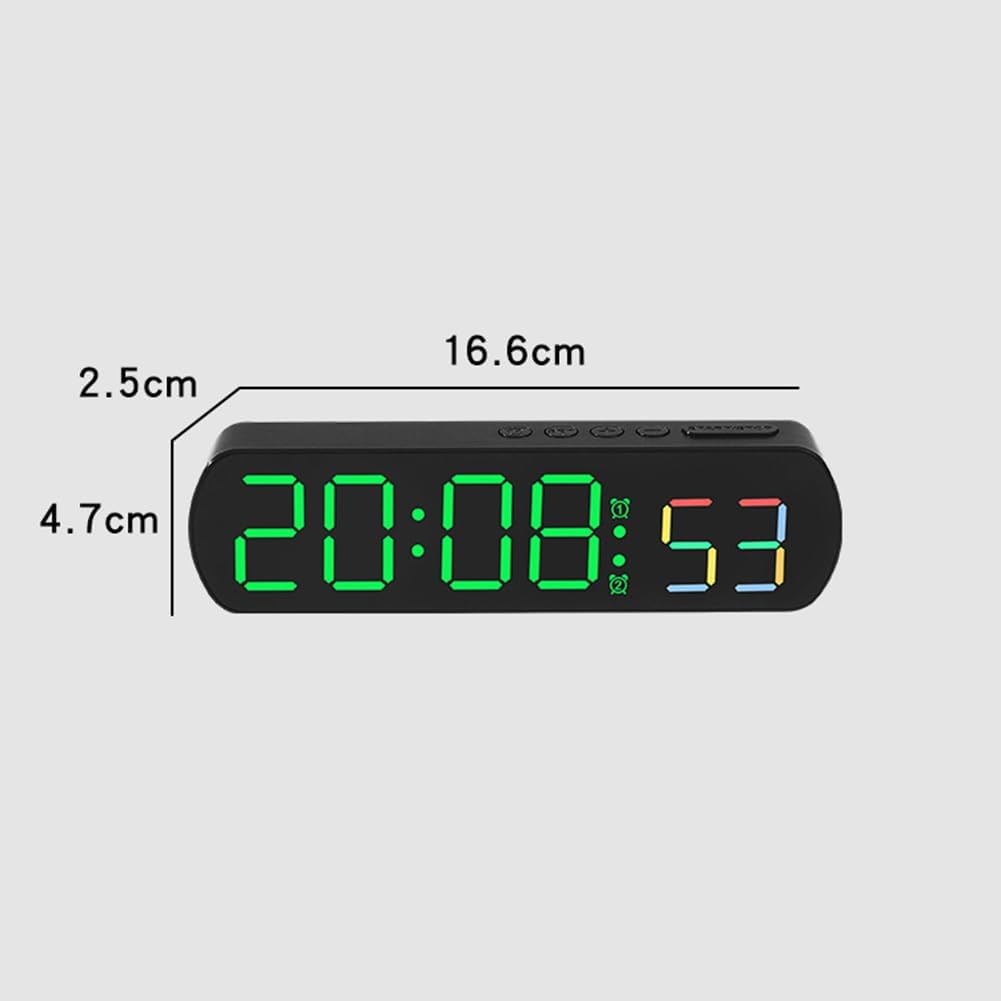 Digitaluhr zeigt 20:08:53 an. Maße: 16,6x4,7x2,5cm.