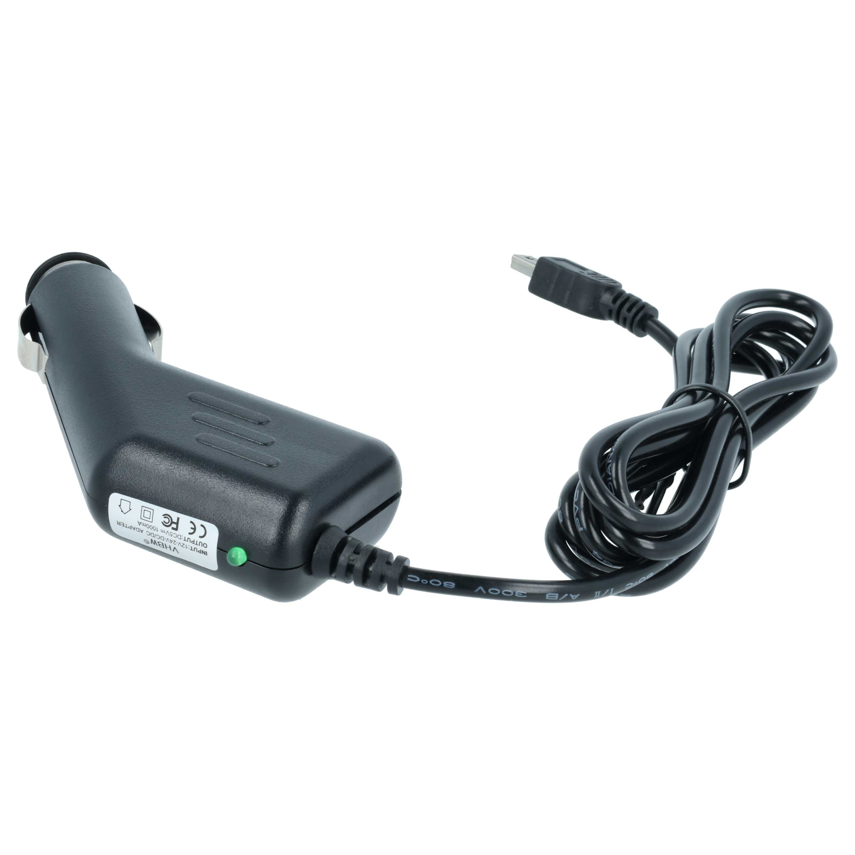 Schwarzes Netzteil mit USB-Kabel und grünem LED-Licht.