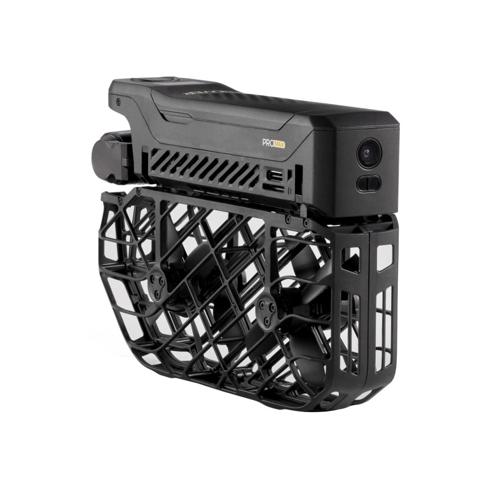 Czarny skuter podwodny z podwójnymi śmigłami i widokiem kamery.