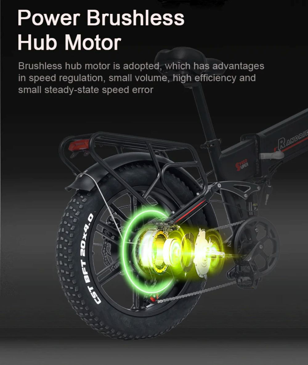 Primo piano di un motore del mozzo della bicicletta con accenti verdi luminosi.