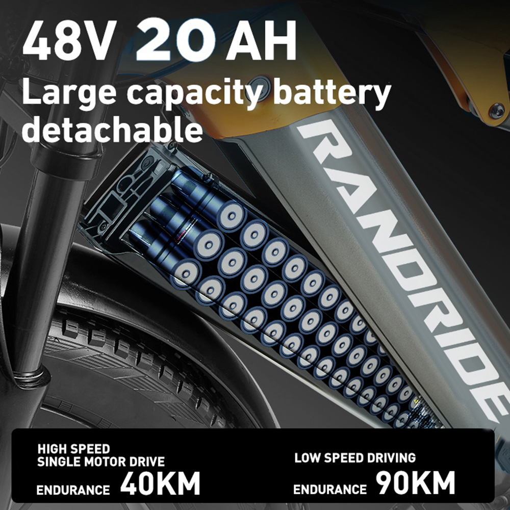 Batteria e-bike 48V 20AH, con molte celle. Autonomia 40/90km.