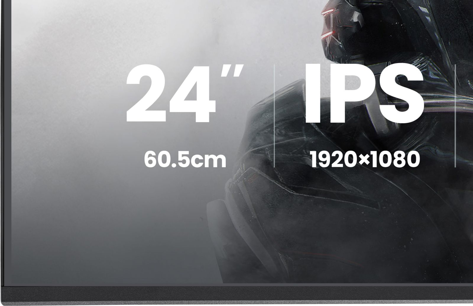 Monitor IPS 24 cale, rozdzielczość 1920x1080, przekątna 60,5 cm.