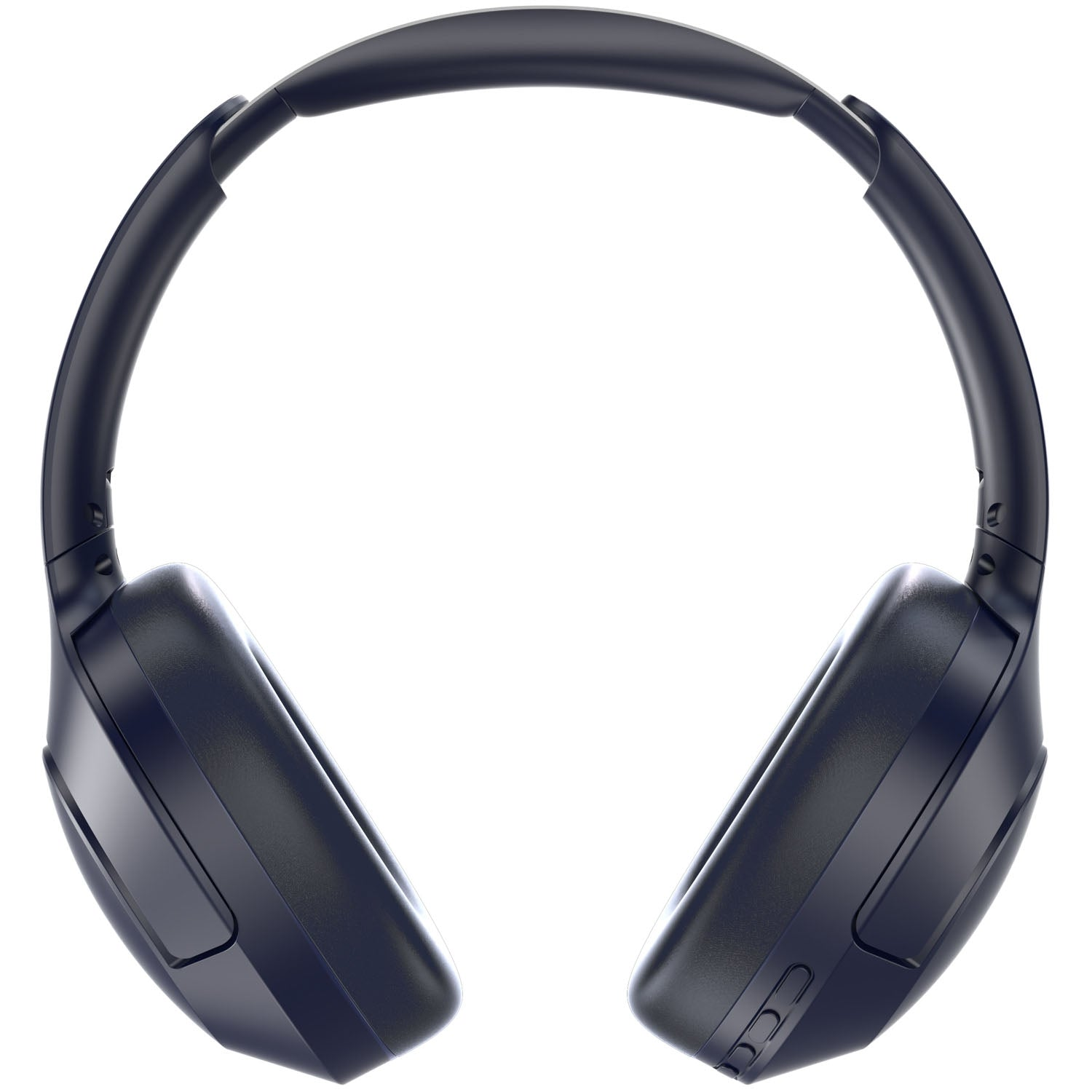 Cuffie over-ear blu scuro con padiglioni imbottiti, su sfondo bianco.