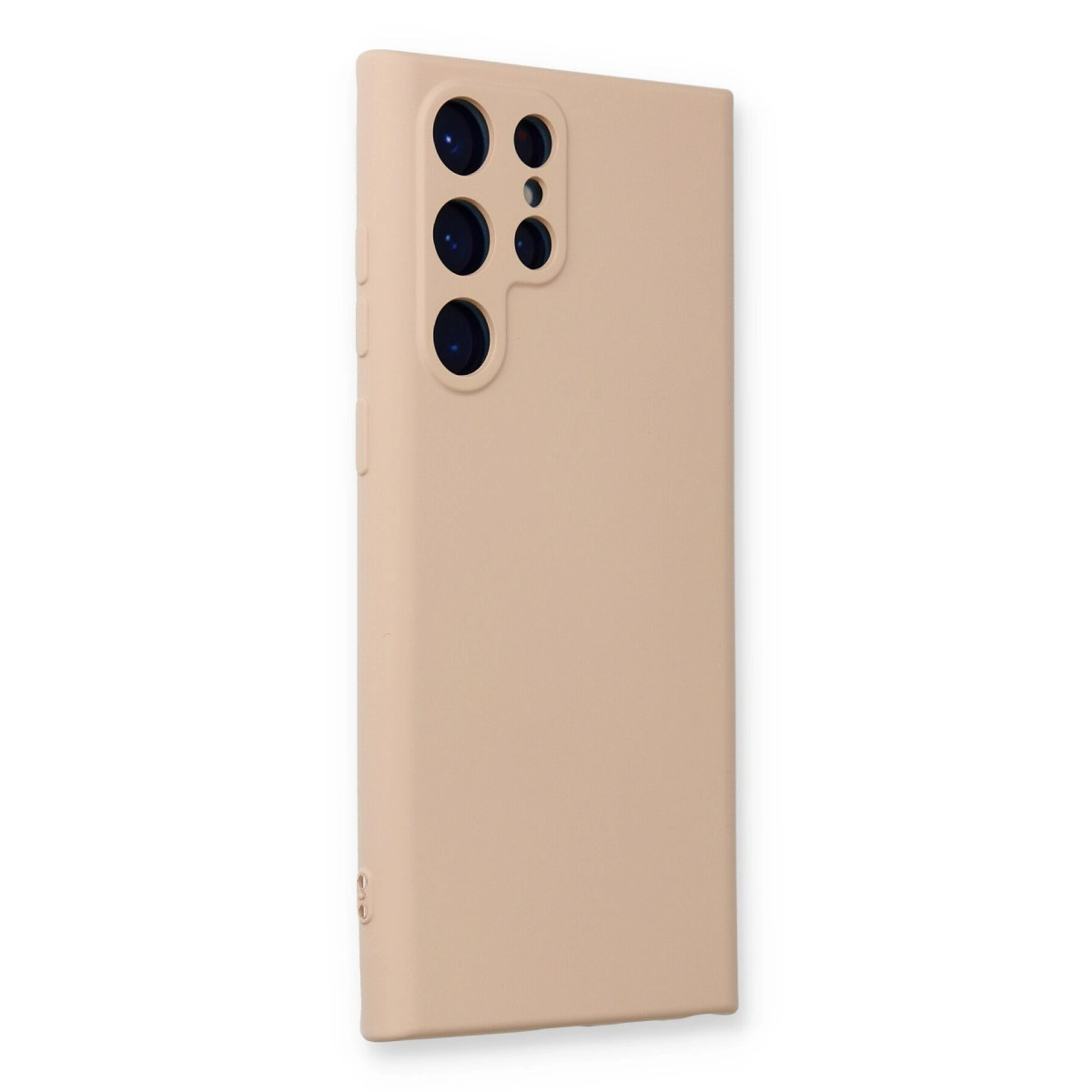 Üstte birden fazla kamera lensi bulunan bej rengi telefon kılıfı.
