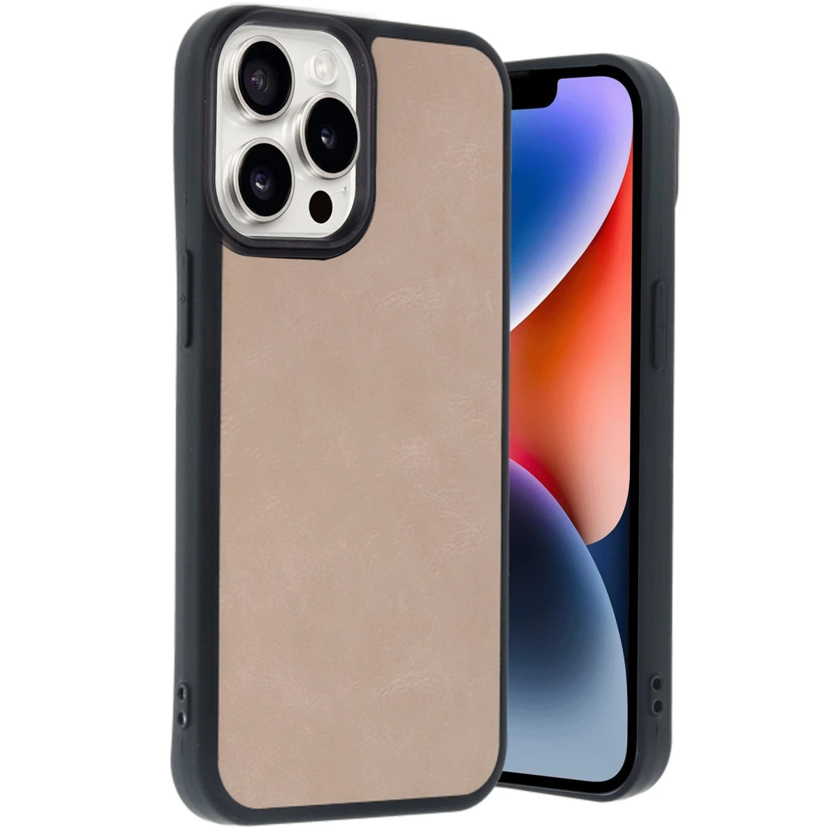 NEWFACE iPhone 14 Pro Max Uyumlu Aras Deri Kapak Telefon Kılıfı Pudra