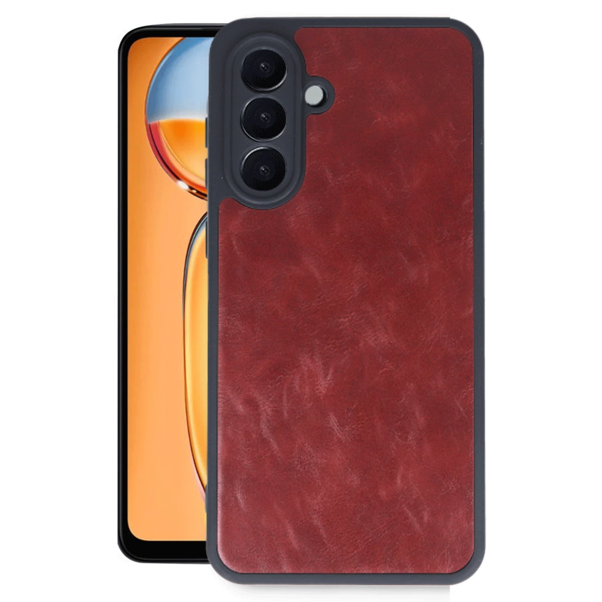 NEWFACE Samsung Galaxy A26 Uyumlu Aras Deri Kapak Telefon Kılıfı Bordo