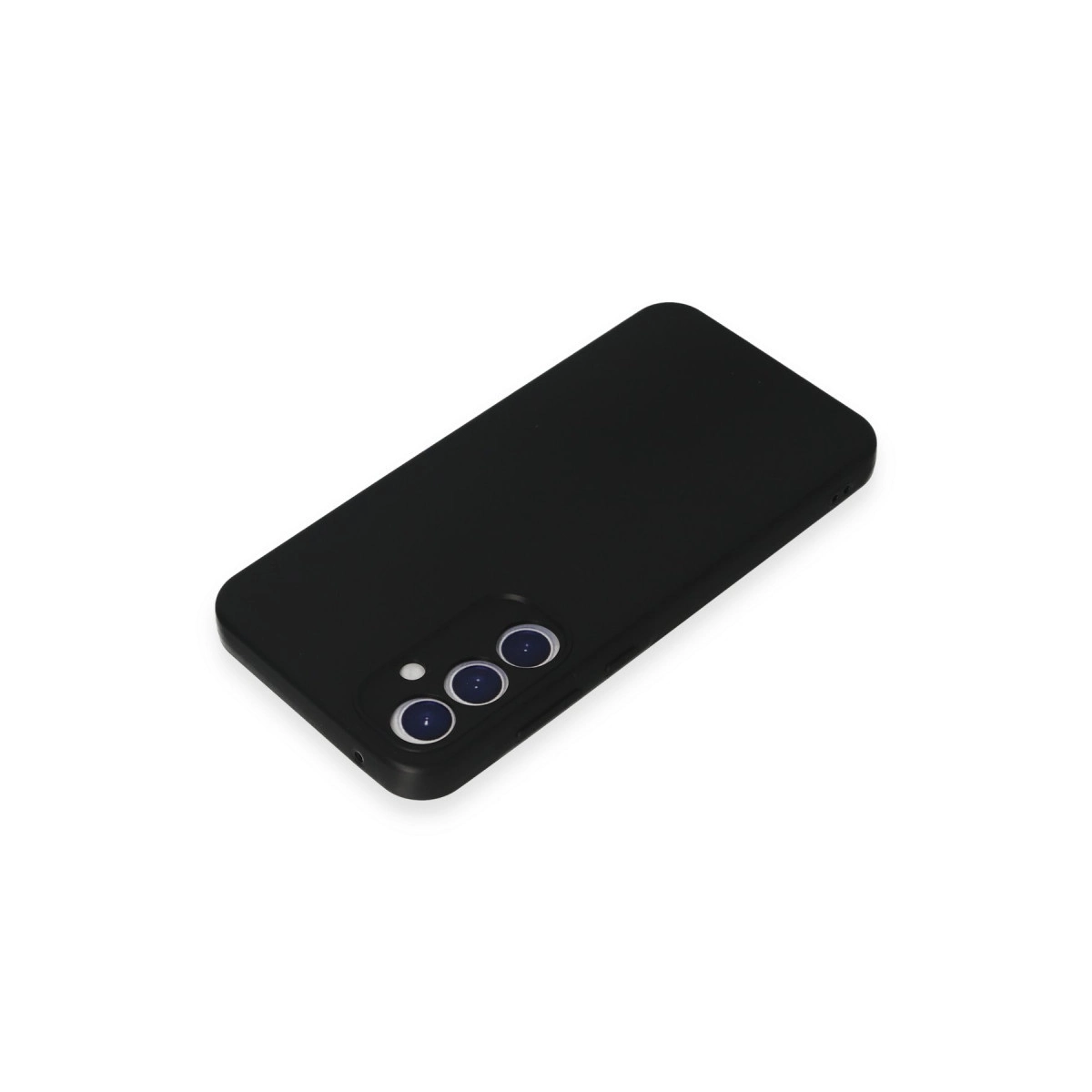 Beyaz arka plan üzerinde üç kameralı siyah akıllı telefon.