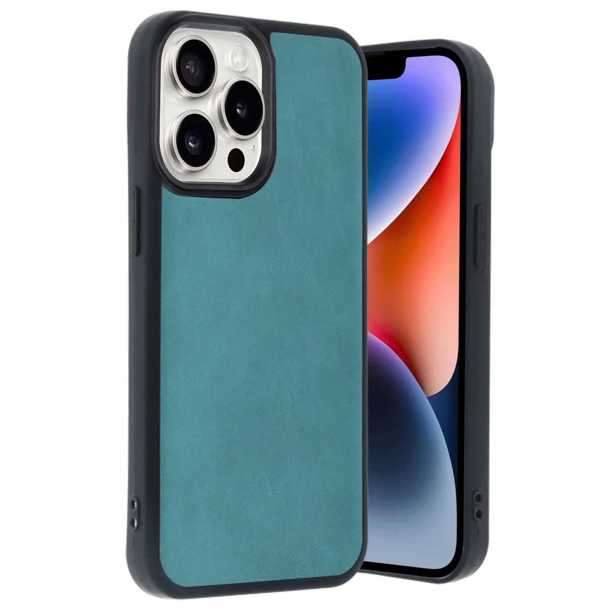 NEWFACE iPhone 14 Pro Max Uyumlu Aras Deri Kapak Telefon Kılıfı Açık Yeşil